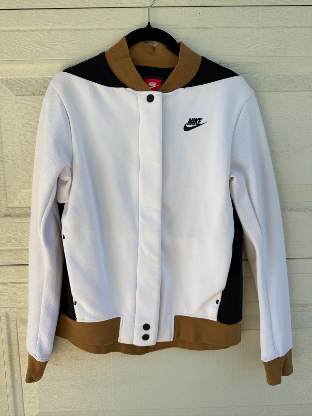 Nike White, Black & Brown Women's Varsity Jacket